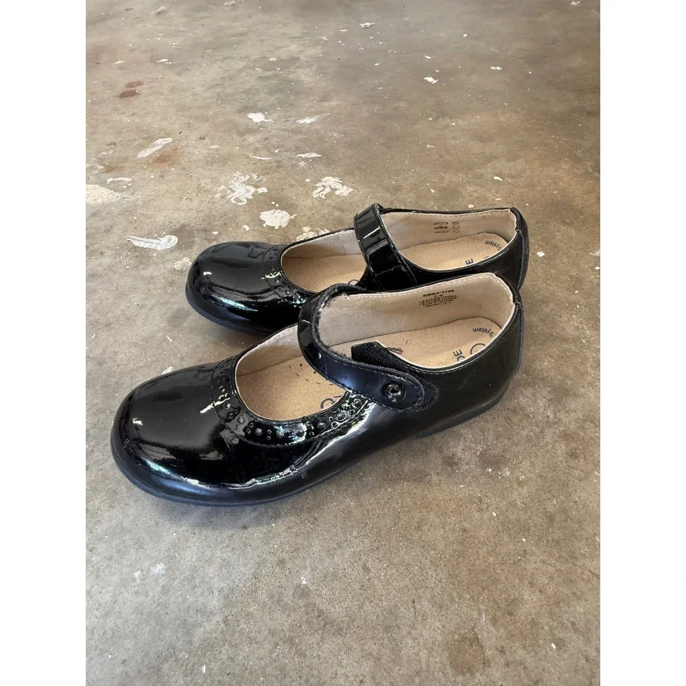 Footmates Emma Black Patent Leather Mary Jane Shoes Kids Size 1 Wide EMMA-3106